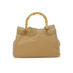 ZANELLATO 068010-0950000-Z0260 BROWN CAPPUCCINO POSTINA DAILY S  BAMBOO LEATHER HANDBAG