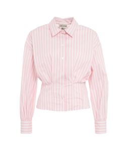 Blouse with contrasting stripes