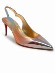 CHRISTIAN LOUBOUTIN 1240724 F608 MULTICOLOR LEATHER HOT CHICK SLING 70 PUMPS