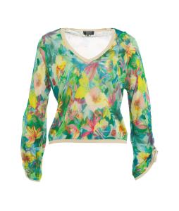 Knitted jumper with floral pattern