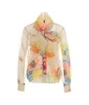 Organza blouse with floral print 