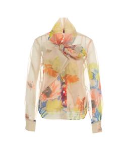 Organza blouse with floral print 