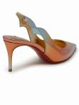 CHRISTIAN LOUBOUTIN 1240724 F608 MULTICOLOR LEATHER HOT CHICK SLING 70 PUMPS