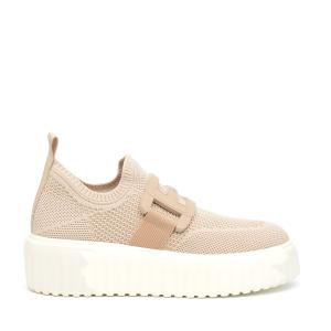 Sneakers Hogan Slip On In Cotone Stretch Beige