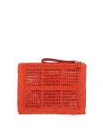 Tory burch ella clutch in raffia color red