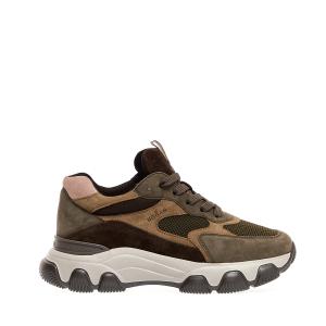 Sneakers Hyperactive In Camoscio E Tessuto Verde