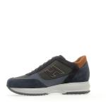 Sneakers Interactive Camoscio E Tessuto Blu Spoiler Cuoio