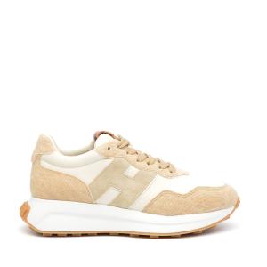 Sneakers Hogan H641 In Tessuto Beige