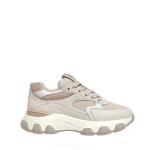 Sneakers Hyperactive In Pelle E Tessuto Beige