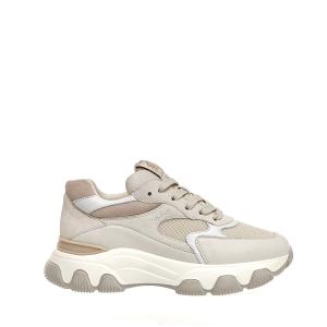 Sneakers Hyperactive In Pelle E Tessuto Beige