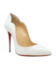 CHRISTIAN LOUBOUTIN 1190911 W222 WHITE PATENT LEATHER HOT CHICK 100 PUMPS