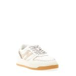 Basket In Pelle Bianca Impunture Beige