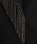 Blazer with rhinestone fringing