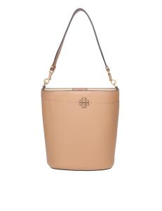 Tory burch mcgraw bucket in tiramisu-colored leather