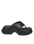 Vic matie' black leather thong sandals