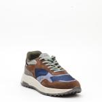 Sneakers Hogan H563 In Camoscio E Tessuto Marrone