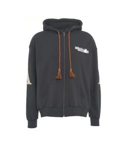 Hoodie with zip and print