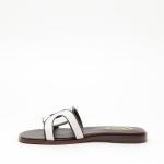 Ciabatta Tod's In Pelle Bianco E Marrone