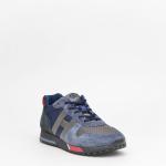 Sneakers Hogan H383 In Pelle Scamosciata Blu E Grigio