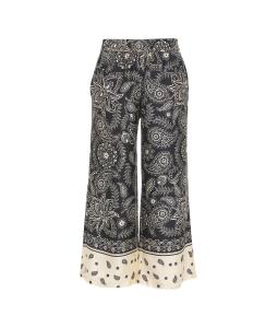 Cropped pants with paisley print 